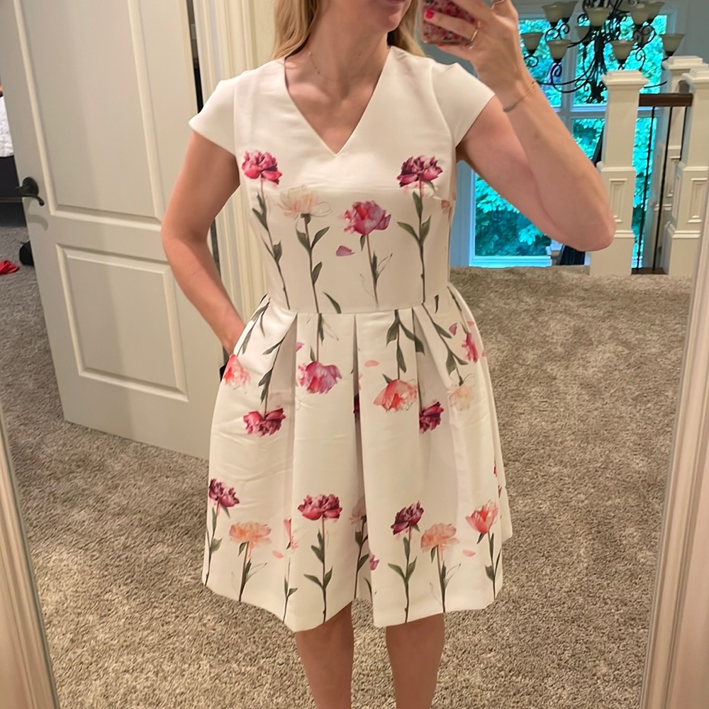 Ted Baker London Callila Sketchbook Full Skirted Floral Dress Ted Size-2 (US 6)